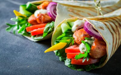 Wraps aux crudités, au fromage frais, ou au poulet grillé