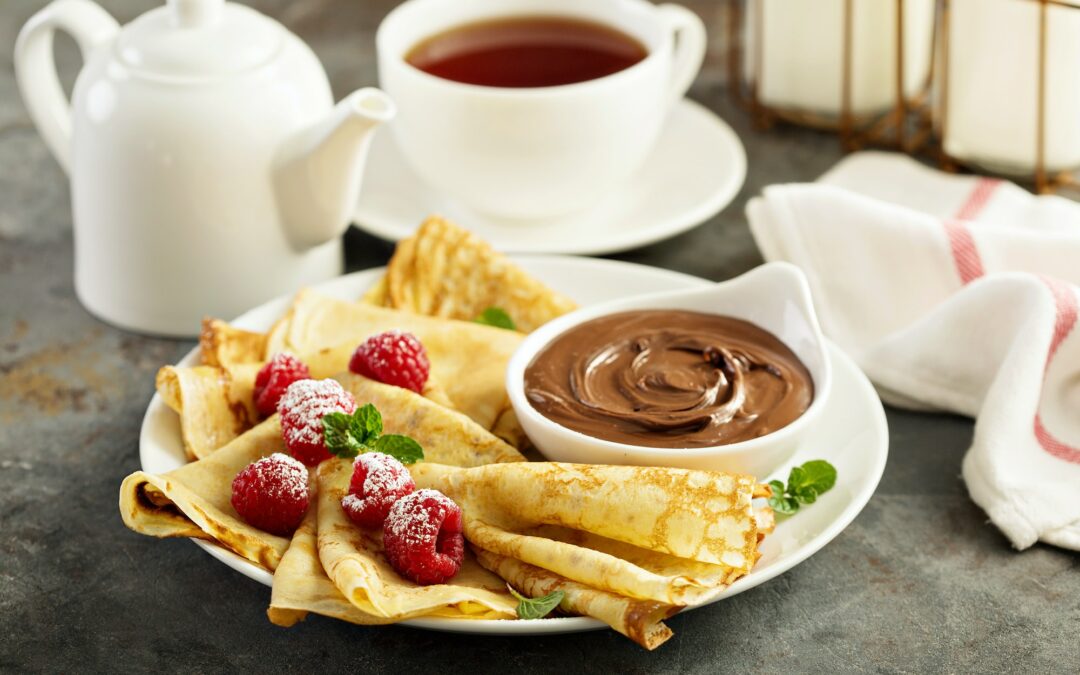 Crêpes au nutella et framboises