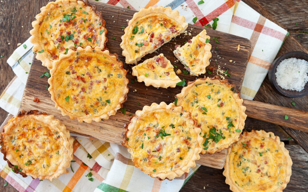 Mini-quiches aux épinards, au jambon, ou au fromage