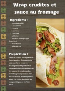 wrap crudite sauce fromage